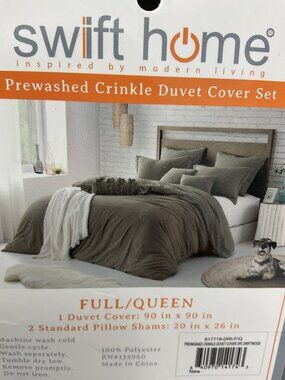 Swift Home 3 Pcs Duvet Cover Set Full/ Queen Size Gray